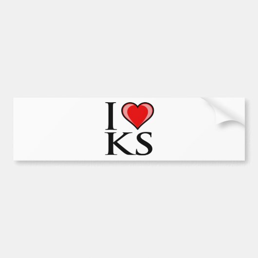 Ik hou van KS - Kansas Bumpersticker (Voorkant)