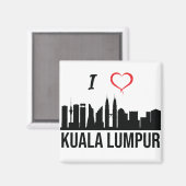 Ik hou van Kuala Lumpur Skyline Magneet (Voorkant / Achterkant)