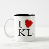 Ik hou van Kuala Lumpur Tweekleurige Koffiemok (Links)