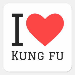 Ik hou van kung fu vierkante sticker