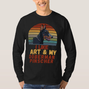 Ik hou van kunst en mijn Doberman Pinscher T-shirt
