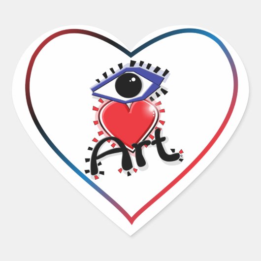 IK HOU VAN KUNST HART STICKER (Voorkant)