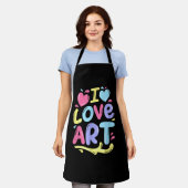 Ik hou van kunst, kunstenaarsschilder Kleurrijk sc Schort (Gedragen)