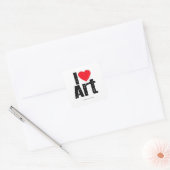 Ik hou van kunst vierkante sticker (Envelop)