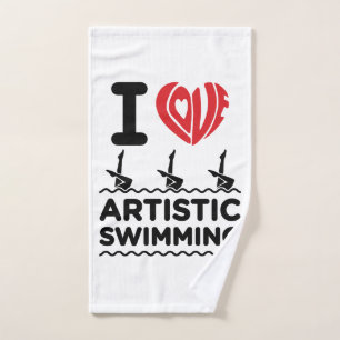 Ik hou van kunstmatig zwemmen synchro zwemmer handdoek