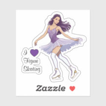 Ik hou van kunstschaatsen Sticker Custom Cut Stick