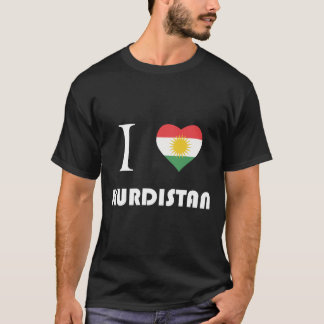 Ik hou van kurdistan - White Text, Black T-shirt
