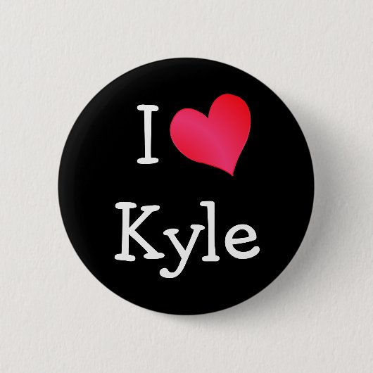 Ik hou van Kyle Ronde Button 5,7 Cm (Voorkant)