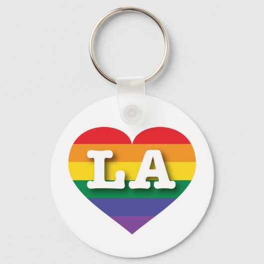 Ik hou van LA Gay Pride Rainbow Heart Sleutelhanger (Voorkant)
