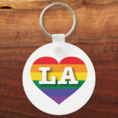 Ik hou van LA Gay Pride Rainbow Heart Sleutelhanger (Voorkant)