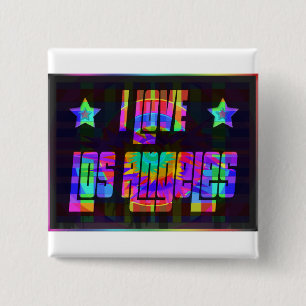 IK HOU VAN LA Mooie NeonKnop Vierkante Button 5,1 Cm