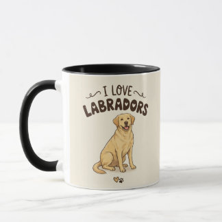 Ik hou van Labradors Mok – Handgetekende Illustrat