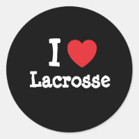Ik hou van Lacrosse hart op maat gepersonaliseerd