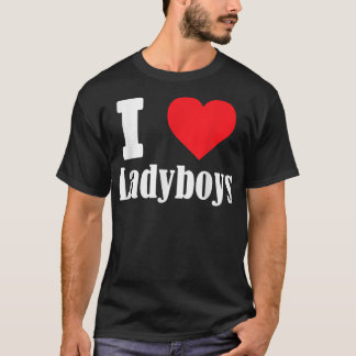 Ik hou van Ladyboys grappig met hartbordbordshemal T-shirt