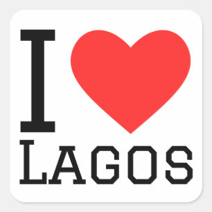 Ik hou van lagos vierkante sticker