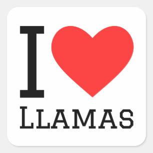 Ik hou van lama's vierkante sticker