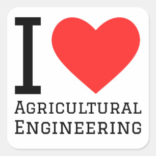 Ik hou van landbouwtechniek vierkante sticker
