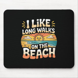 Ik hou van lange wandelingen op het strand Zomerto Muismat