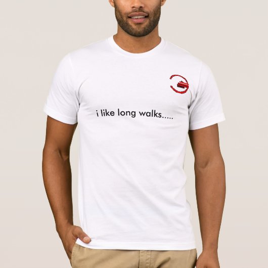 Ik hou van lange wandelingen..... t-shirt (Voorkant)