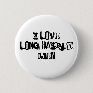 Ik hou van langharige mannen ronde button 5,7 cm