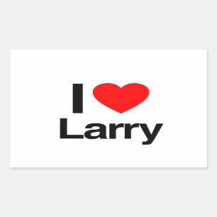 ik hou van larry rechthoekige sticker