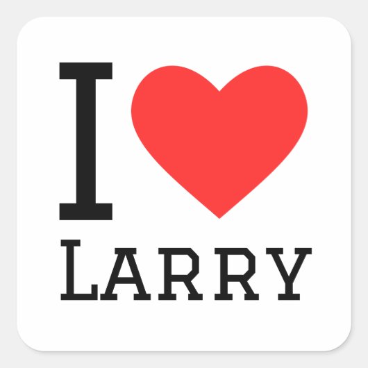 Ik hou van larry vierkante sticker (Voorkant)