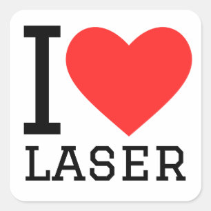 Ik hou van laser vierkante sticker