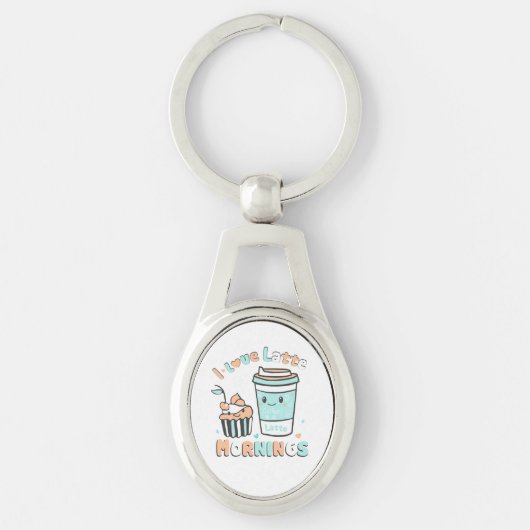 Ik hou van Latte Mornings Sleutelhanger (Voorkant)