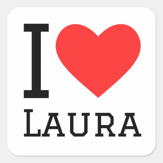 Ik hou van laura vierkante sticker (Voorkant)