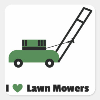Ik hou van Lawn Mowers Vierkante Sticker