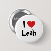 Ik hou van Leah Ronde Button 5,7 Cm (Voorkant /achterkant)