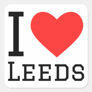 Ik hou van Leeds Vierkante Sticker