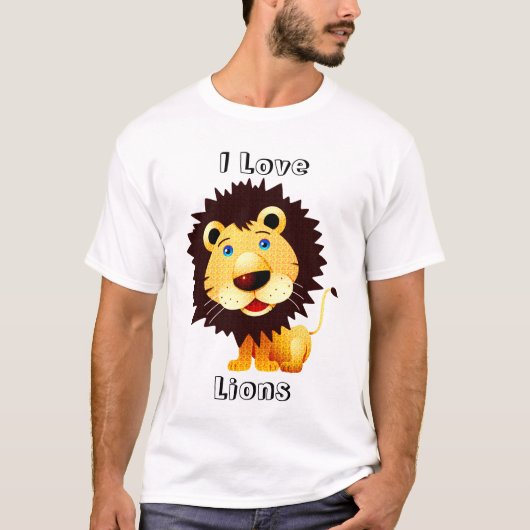Ik hou van leeuwen-diamanten textuur patroon t-shirt (Voorkant)
