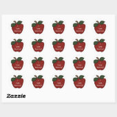 Ik hou van leren!-Red Apple Ronde Sticker (Vel)