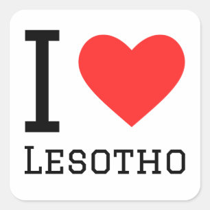 Ik hou van Lesotho Vierkante Sticker