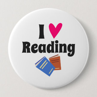 Ik hou van lezen design ronde button 4,0 cm