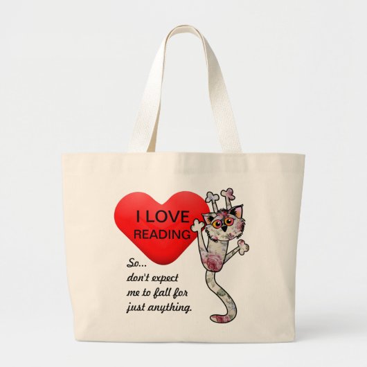 Ik hou van lezen grote tote bag (Voorkant)
