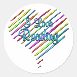 Ik hou van lezen ronde sticker