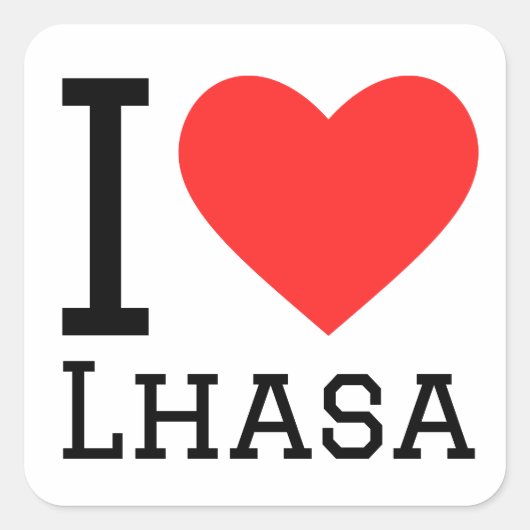 Ik hou van Lhasa Vierkante Sticker (Voorkant)