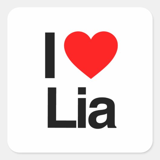 ik hou van lia vierkante sticker (Voorkant)