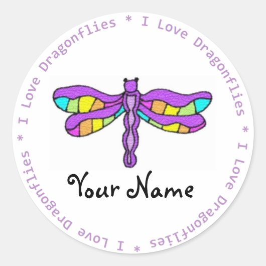 Ik hou van libellen Sticker (Voorkant)