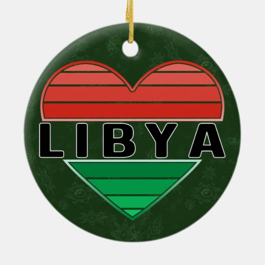 Ik hou van Libië, Libisch hart Keramisch Ornament (Achterkant)