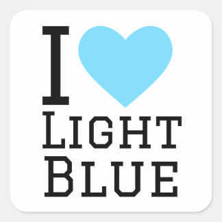 Ik hou van lichtblauw vierkante sticker