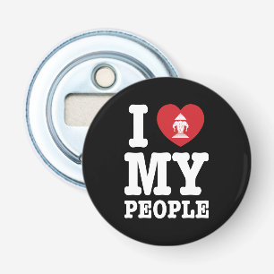Ik hou van (Liefde) Erawan Mijn Laotiaanse Mensen Button Flesopener