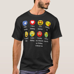 Ik hou van liefde Vist Funny Emoji Emoticons T-shirt