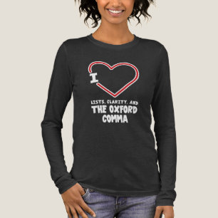 Ik Hou Van Lijsten Duidelijkheid Oxford Komma Enge Tri-Blend Shirt