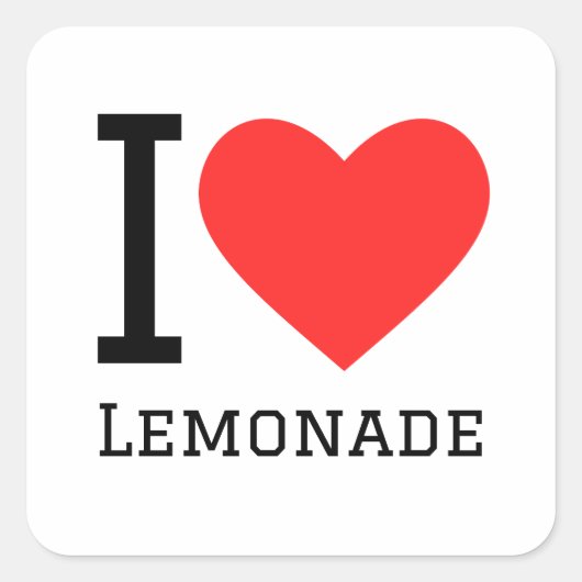 Ik hou van limonade vierkante sticker (Voorkant)