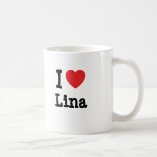 Ik hou van Lina hart T-Shirt Koffiemok