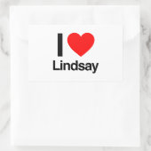 ik hou van lindsay rechthoekige sticker (Tas)