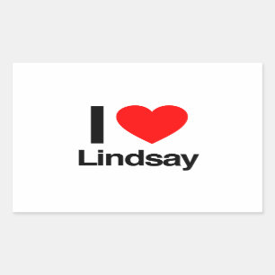 ik hou van lindsay rechthoekige sticker
